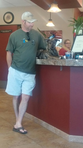 he thinks he owns the vets office haha